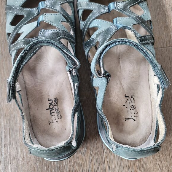 Jambu Tangerine Leather Strappy Walking Shoe Blue & Gray Size 8.5 - Picture 6 of 16